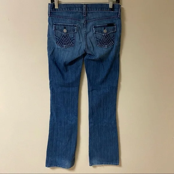 7 For All Mankind Size 26 Jeans Blue Midrise Bootcut Y2K - Picture 7 of 8